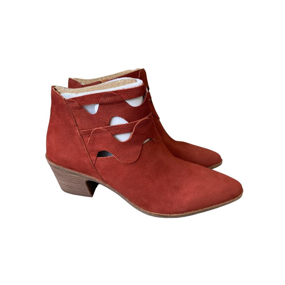 Luck Brand Women’s Rita Strappy Buckle Wedge Sandals Burnt Henna Size 11M NIB